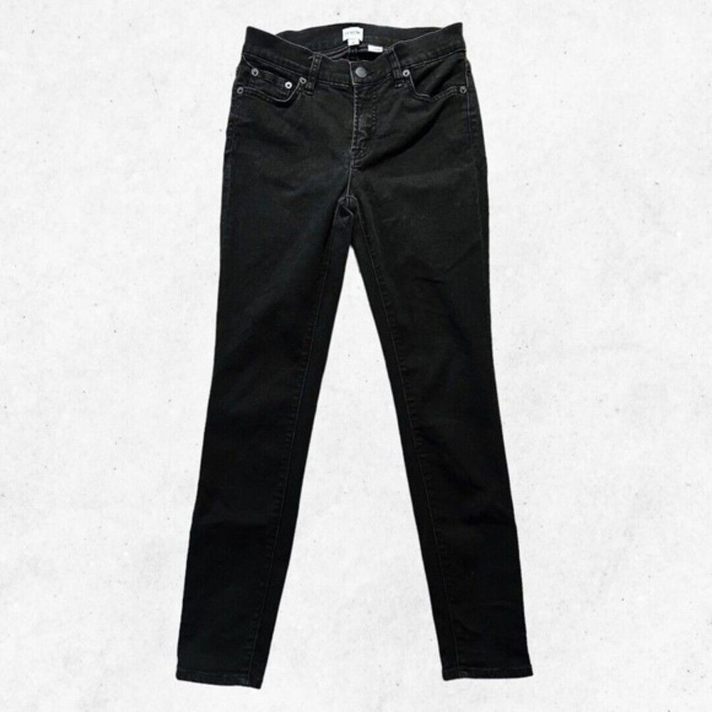 J Crew Jeans Women's 26 Black Charcoal Mid High Rise Skinny Stretch Style F7995